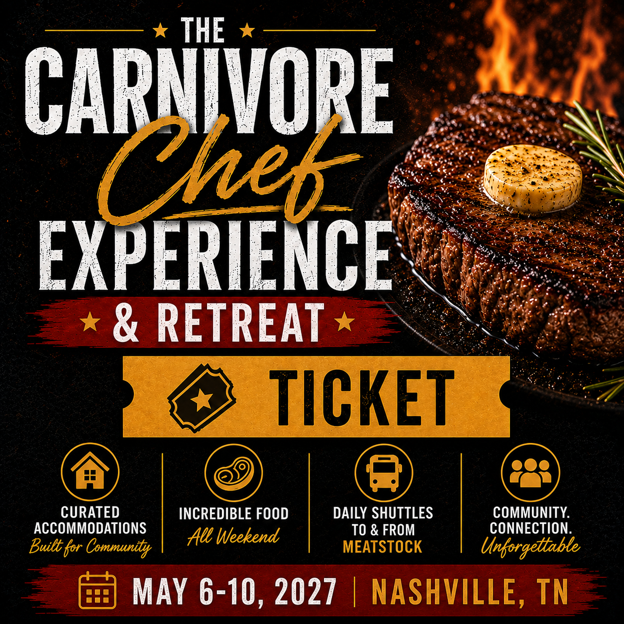Regular Early Bird Retreat Ticket- The Carnivore Chef Experience & Retreat